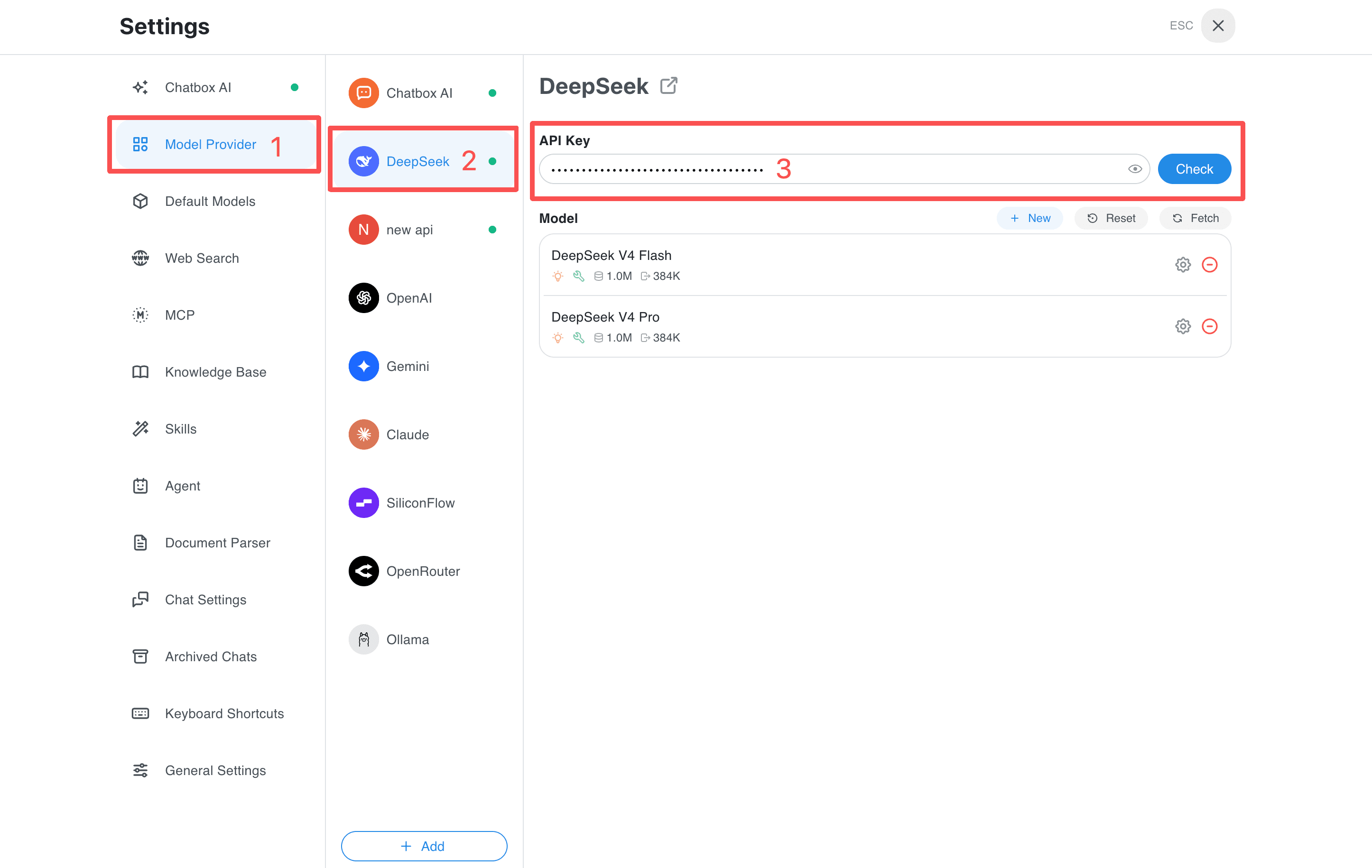 deepseek provider (Desktop)