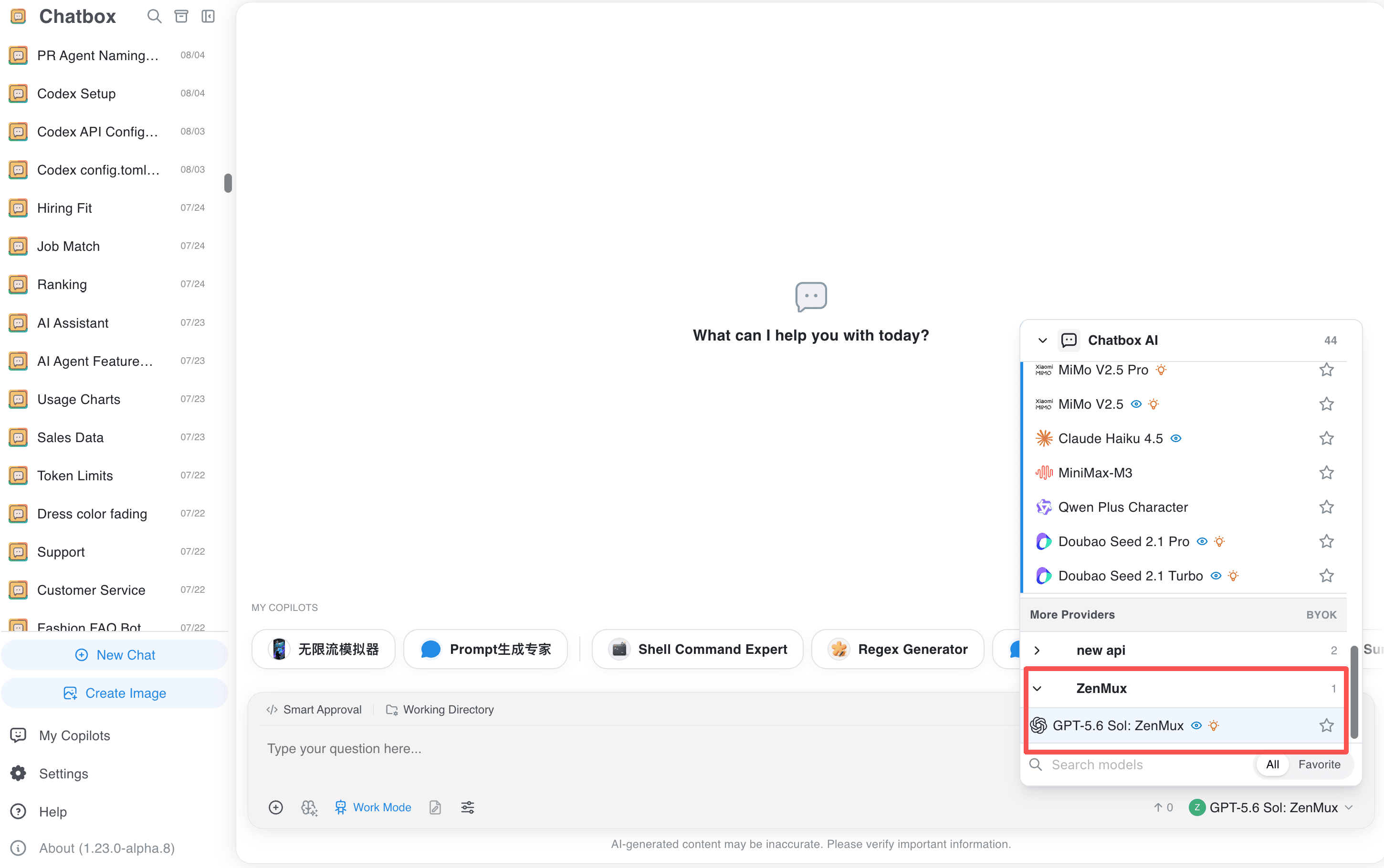 zenmux chat (Desktop)