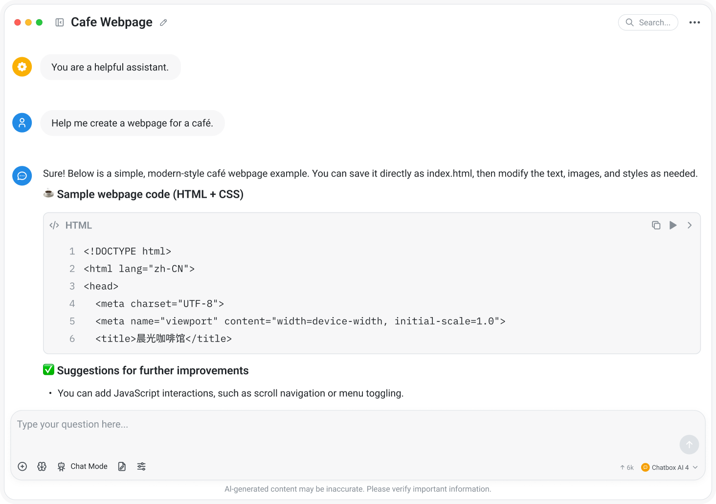 Code generation with live preview